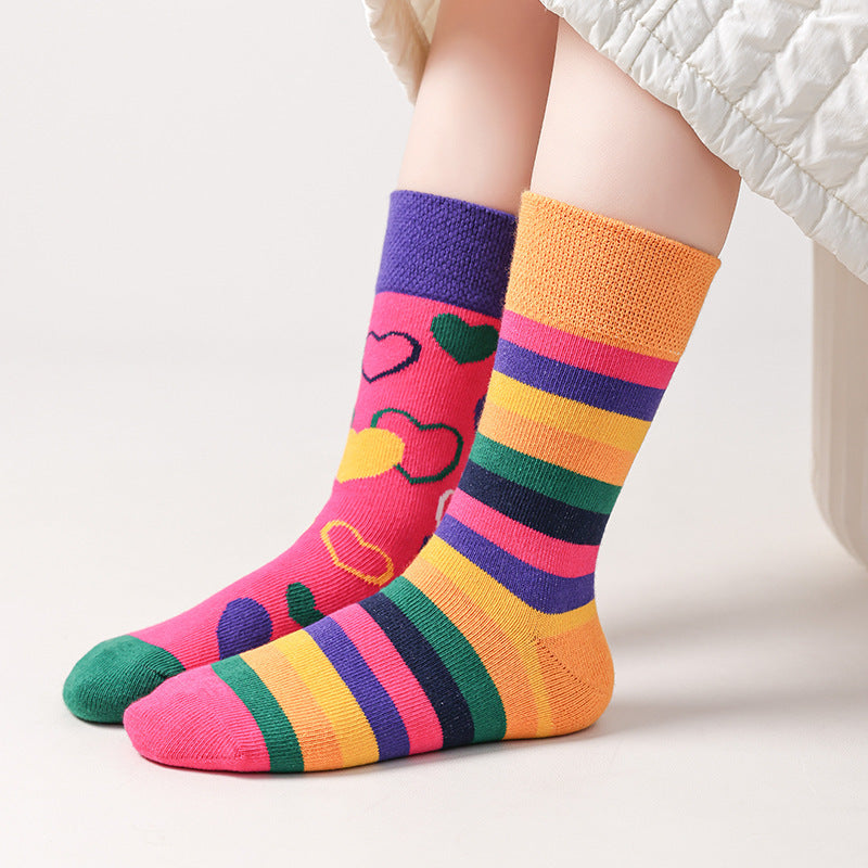 Kid's Hearts and Stripes Socks